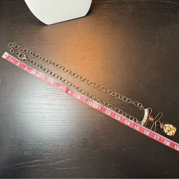 Vintage Handmade Unique Gold Wire and Stone Pendant Necklace - Picture 8 of 8